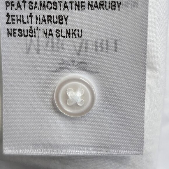 Marc Aurel Women's White Button-Up Bow Tie Shirt W/Bell Cuffs Size 40 - Picture 9 of 11